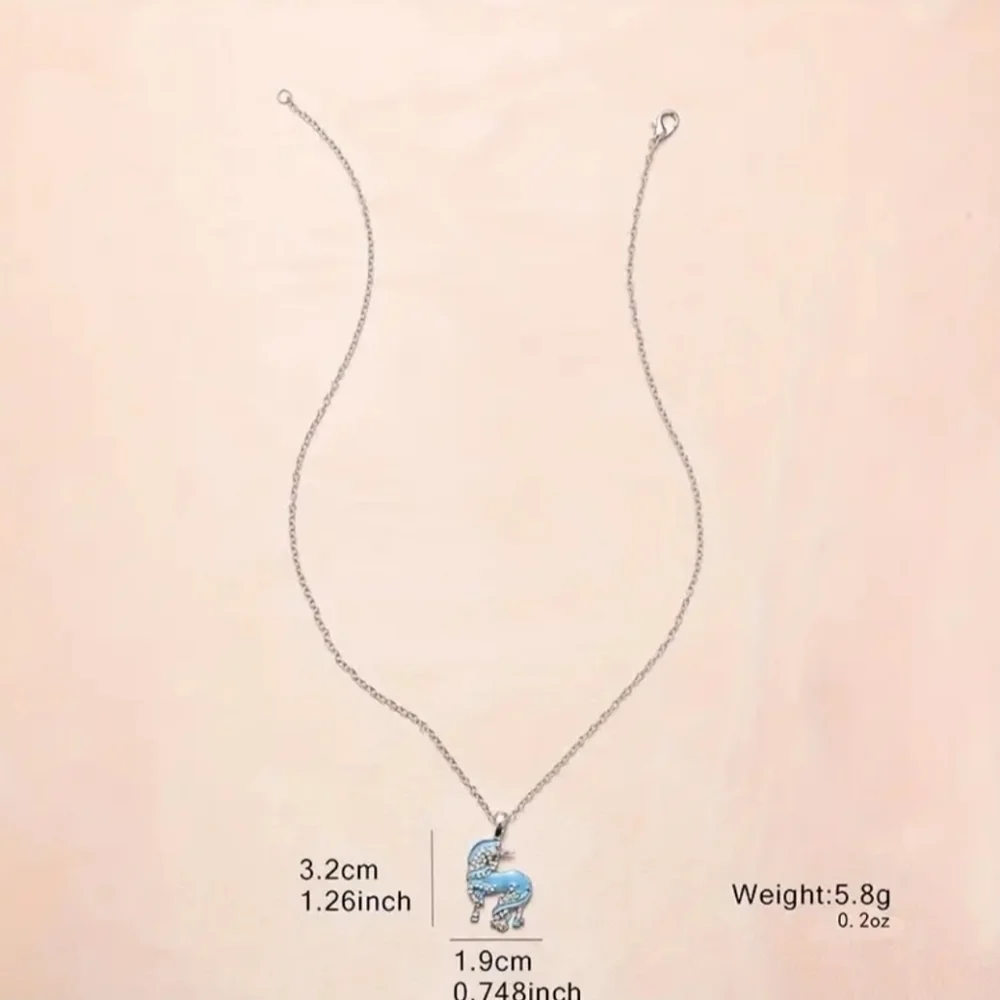 New Girls Blue unicorn pendant necklace